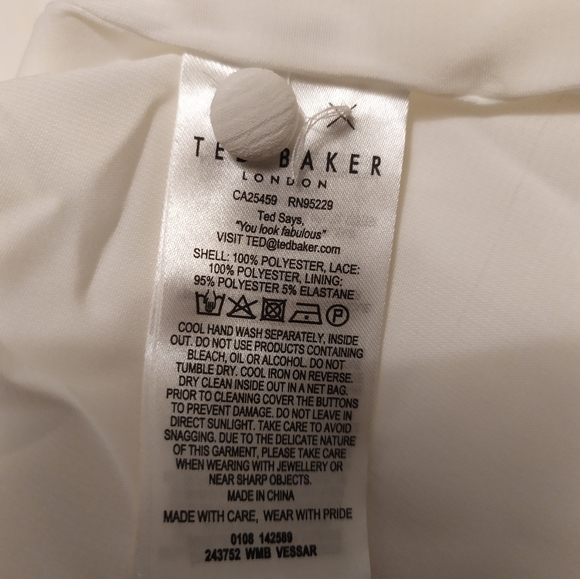 Tes Baker White Blouse Size 0 - Picture 3 of 4